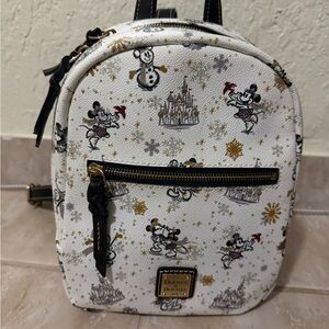 Dooney & Bourke White Backpack with Mickey and Castle Design